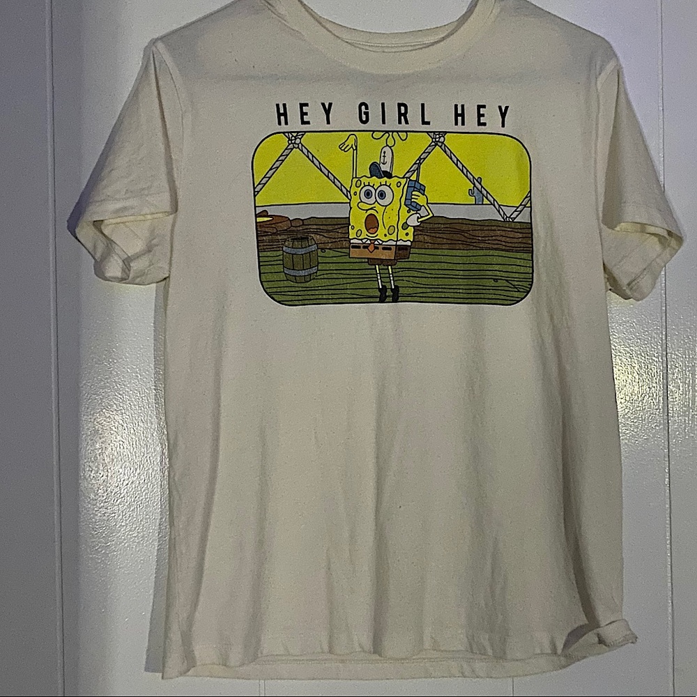 cute loose spongebob “HEY GIRL HEY” shirt